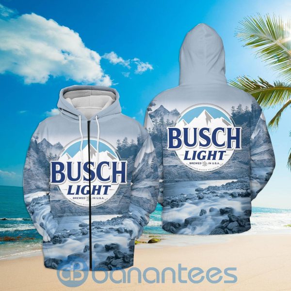 Busch Light Moutain Ice Hoodie Zip Hoodie 3D Gift Father Day Beer Lover Gift Product Photo
