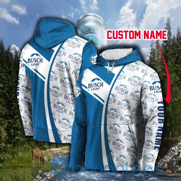 Busch Light Pattern Text Personalized Hoodie 3D Gift Father Day Beer Lover Gift Product Photo