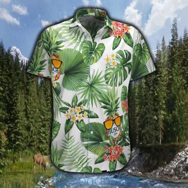 Busch Light Pineapple Flower For Beer Lover Hawaiian Shirt Product Photo