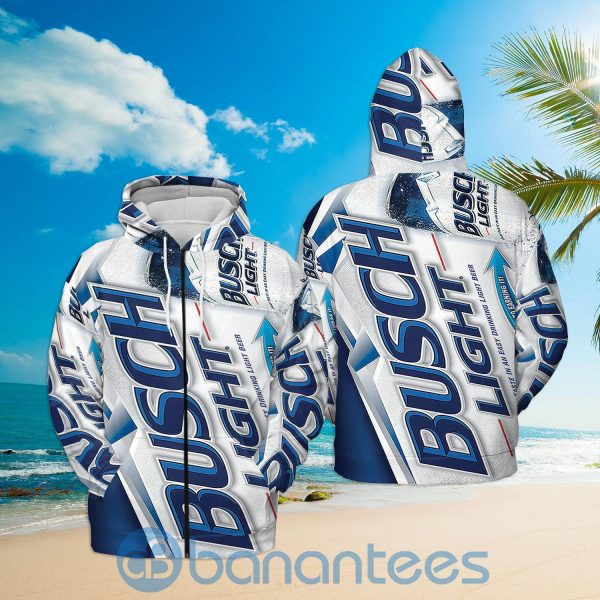 Busch Light Simple Text Blue White Hoodie Zip Hoodie 3D Gift Father Day Beer Lover Gift Product Photo