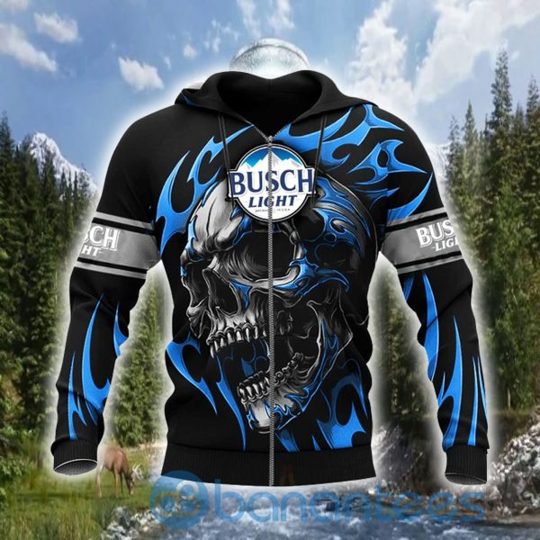 Busch Light Skull Cool Hoodie 3D Gift Father Day Beer Lover Gift Product Photo