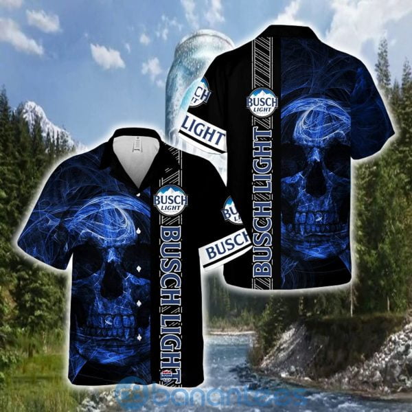 Busch Light Skull Smoke For Beer Lover Hawaiian Shirt Product Photo