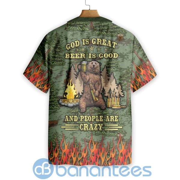 Camping Sheriff Bear Drink Beer For Beer Lover Hawaiian Shirt Product Photo