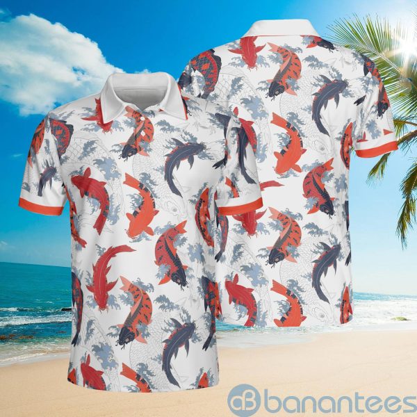 Custom Japaness Koi Pattern All Over Print Koi Lover Polo Shirt Product Photo