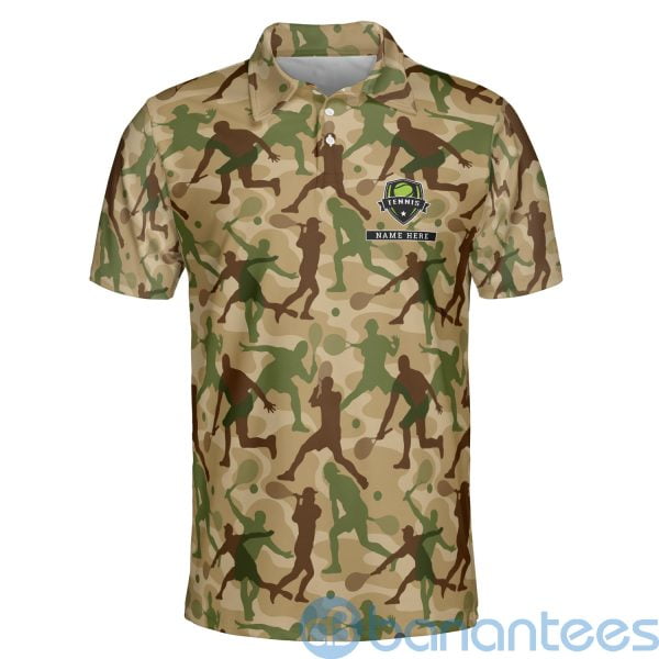 Custom Name Camouflage Tennis Love Tennis Polo Shirt Product Photo