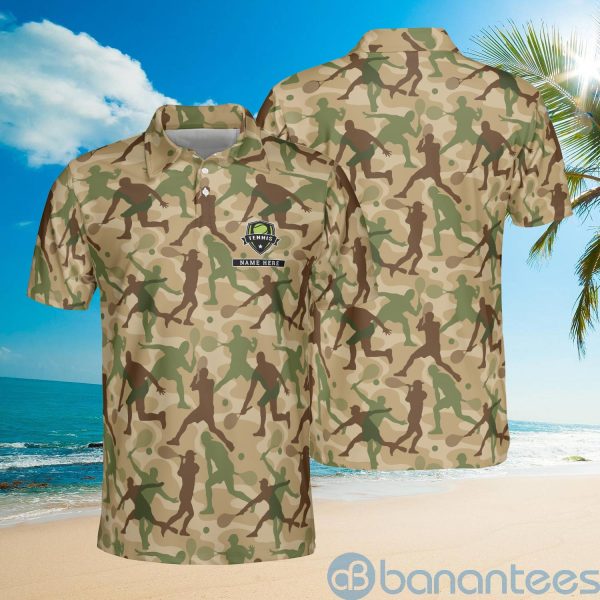 Custom Name Camouflage Tennis Love Tennis Polo Shirt Product Photo