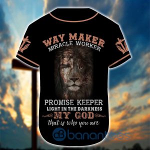 Custom Name Jesus And Lion Unisex Jersey Baseball Shirt Product Photo