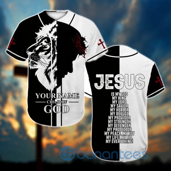 Custom Name Jesus Is My God Christian Unisex Jersey Baseball Shirt Product Photo