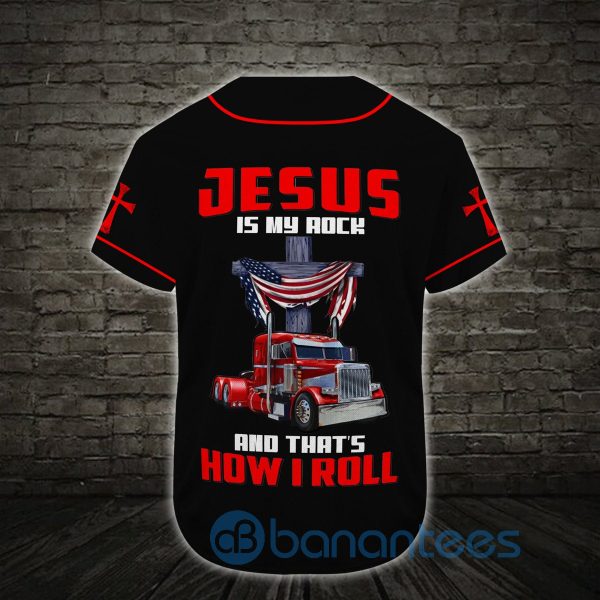 Custom Name Jesus Is My Rock Baseball Truckers Unisex Jersey Baseball Shirt Product Photo