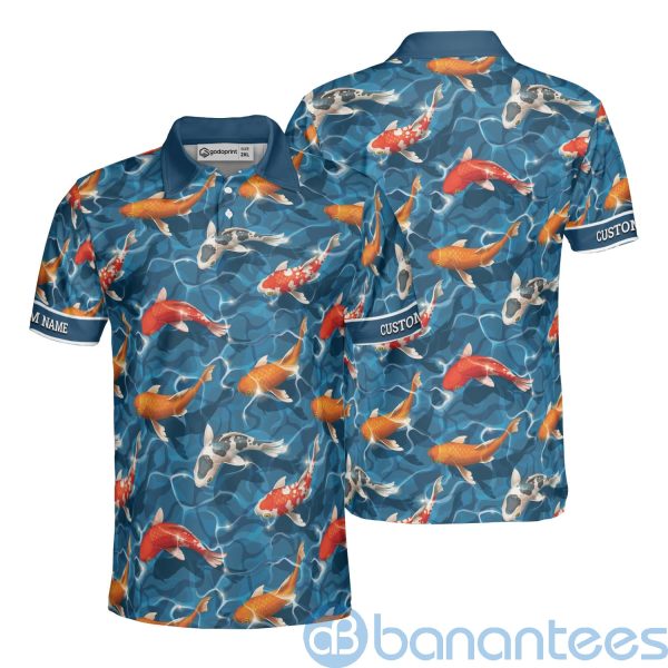 Custom Name Koi Pattern All Over Print Koi Lover Polo Shirt Product Photo