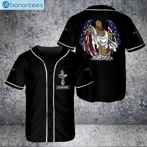 Custom Name My Savior American Flag Jesus Christian Angel Wings Jersey Baseball Shirtproduct photo 1