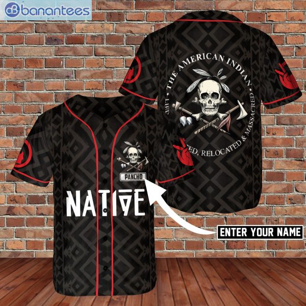 Custom Name Native Amercia Indianl Shirt Dask Style Skull Baseball Jerseyproduct photo 1