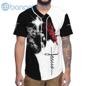 Custom Name Number Jesus And Lion Unisex Jersey Baseball Shirt Product Photo