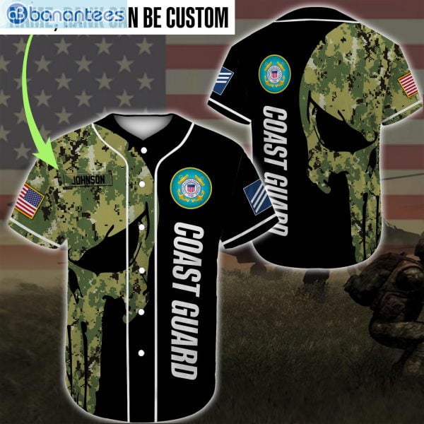 Custom Name United States Coast Guard Jersey Baseball Shirtproduct photo 1