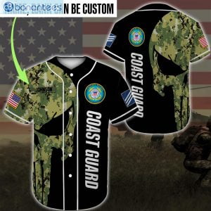 Custom Name United States Coast Guard Veteran Jersey Baseball Shirtproduct photo 1