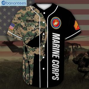 Custom Name United States Marine Corps Veteran Jersey Baseball Shirtproduct photo 2