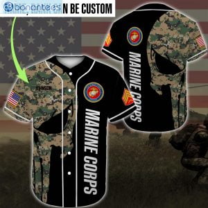 Custom Name United States Marine Corps Veteran Jersey Baseball Shirtproduct photo 1