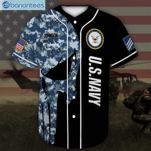 Custom Name United States Navy Veteran Jersey Baseball Shirtproduct photo 2