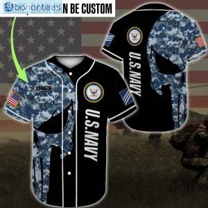 Custom Name United States Navy Veteran Jersey Baseball Shirtproduct photo 1