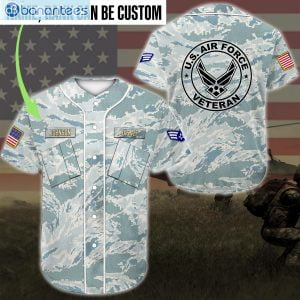 Custom Name US Air Force Veteran Jersey Baseball Shirtproduct photo 1