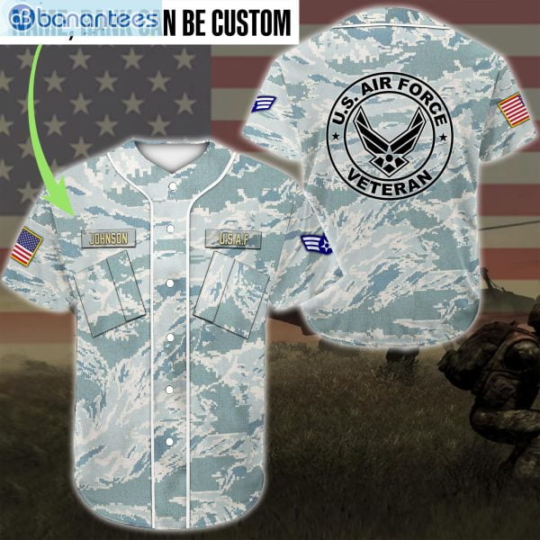 Custom Name US Air Force Veteran Jersey Baseball Shirtproduct photo 1