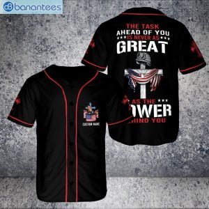 Custom Name US Veteran Jesus Hand And US Flag Cross Memorial Day Jersey Baseball Shirtproduct photo 1