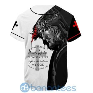Custom Name Way Maker Miracle Worker That's Who You Are Jesus Unisex Jersey Baseball Shirt Product Photo