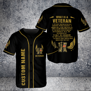Custom Name What Is A Veteran US Flag Jersey Baseball Shirtproduct photo 1