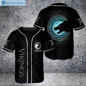 Custom Name Wolf Of Viking Lover Jersey Baseball Shirt Dark Moon Styleproduct photo 1