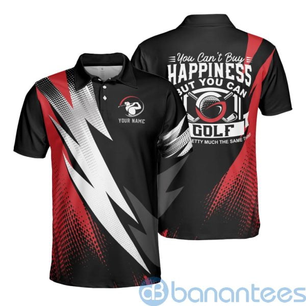 Custom Name You Can't Buy Happiness But You Can Play Golf Polo Shirt Product Photo