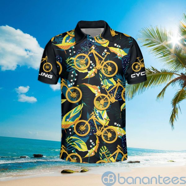 Cycling Tropical Polo Shirt for Men Cycling Shirt Bicycle Hawaiian Polo Shirt Product Photo