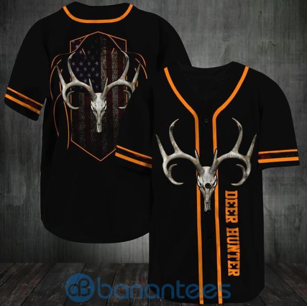 Deer Hunting Skull Gift For Dad Unisex Jersey Baseball Shirt Product Photo