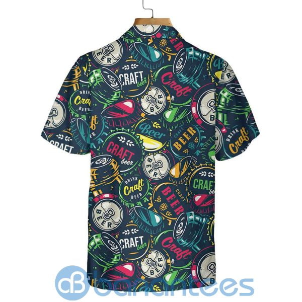Drink Craft Beer Beer Bottle Cap Pattern For Beer Lover Hawaiian Shirt Product Photo
