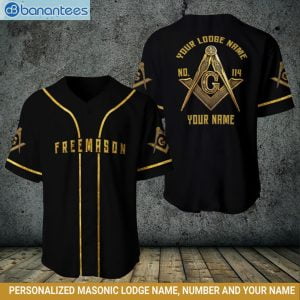 Freemason Custom Logde Name Black Jersey Baseball Shirtproduct photo 2
