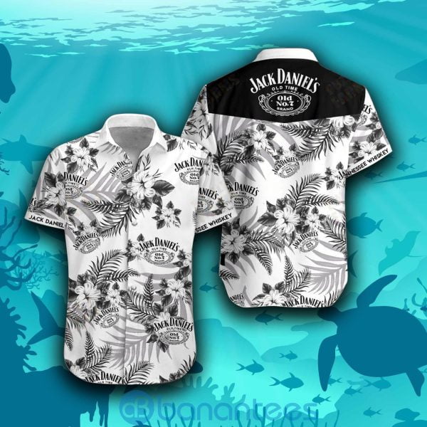 Jack Danie Tropical Black & White For Beer Lover Hawaiian Shirt Product Photo