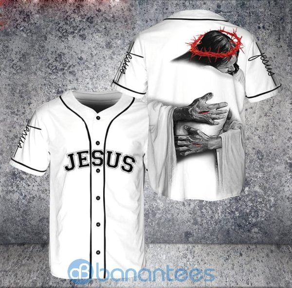 Jesus Hug Embracing Christ Unisex Jersey Baseball Shirt Product Photo