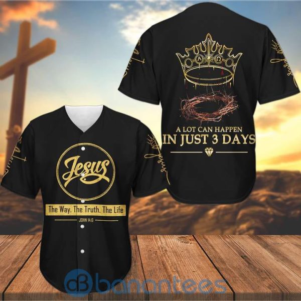 Jesus The Way The Truth The Life Crown Unisex Jersey Baseball Shirt Product Photo