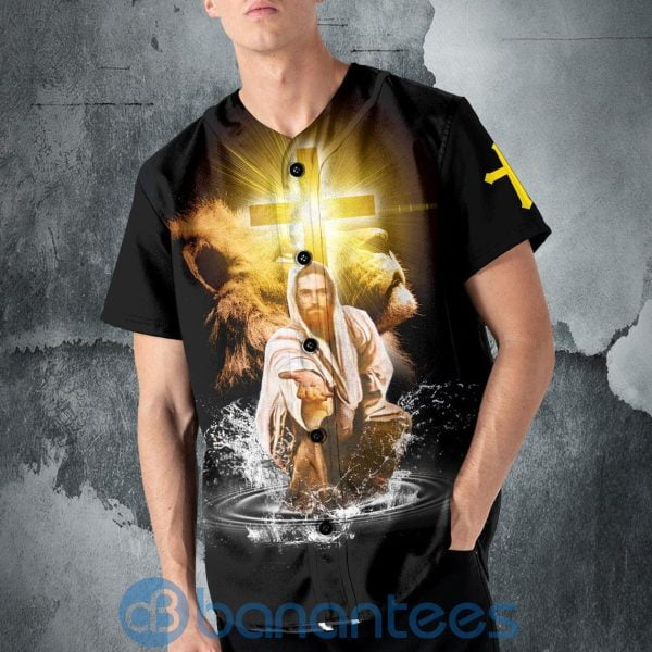 Lion Jesus Is My God My King My Lord Unisex Jersey Baseball Shirt Product Photo