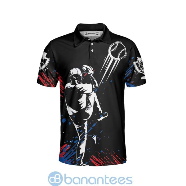 Men's Baseball Baseball Lover Fan Black Polo Shirt Product Photo