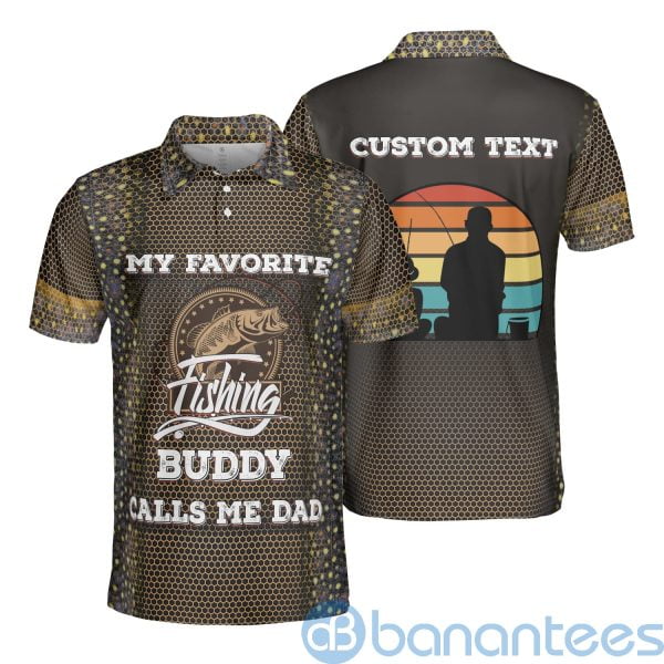 My Favorite Buddy Calls Me Dad Brook Trout Fishing Custom Name Polo Shirt Product Photo