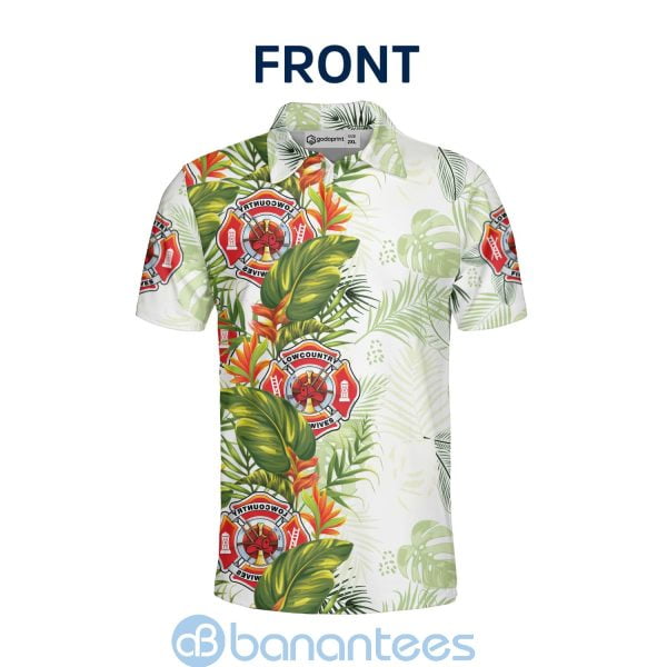 Proud US Firefighter Tropical Hawaiian Style Polo Shirt Product Photo