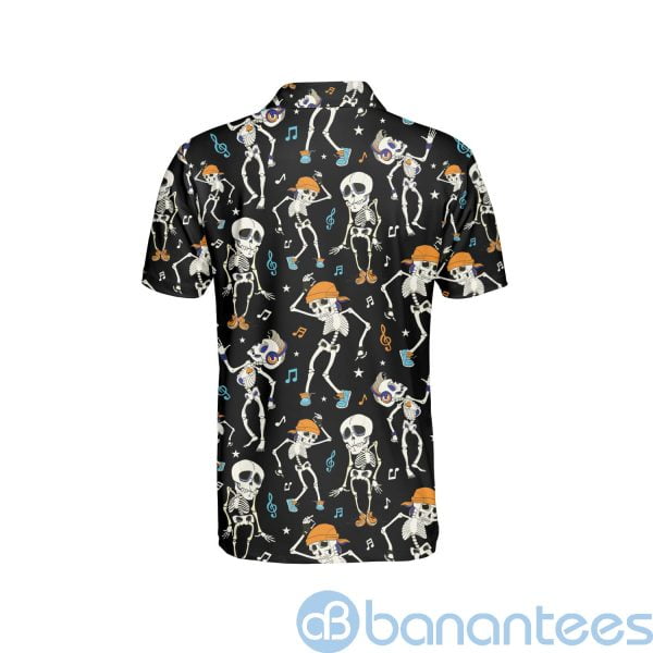Skeleton Chilling Hawaiian Halloween Gift for Music Lover Polo Shirt Product Photo