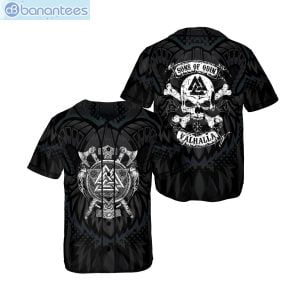 Son Of Odin Skull Viking Black Skull Style Jersey Baseball Shirtproduct photo 1