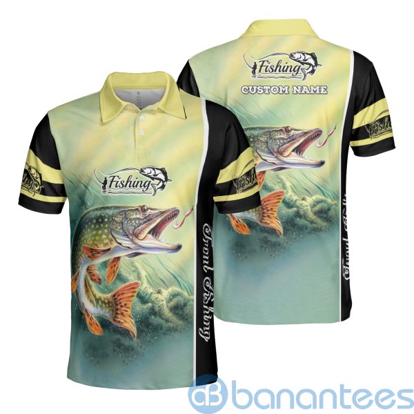 Trout Fishing Custom Name Gift For Dad Father's Day Polo Shirt Product Photo