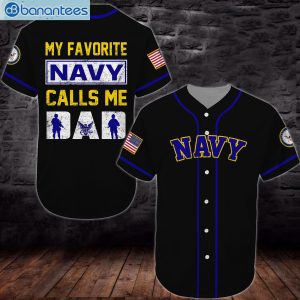 United States My Favorite Navy Calls Me Jersey Baseball Shirtproduct photo 1