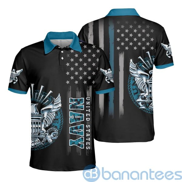 United States Navy Custom Name Navy Camo Polo Shirt Product Photo