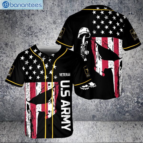 US Navy Custom Name Veteran Camo Skull US Flag Jersey Baseball Shirtproduct photo 1