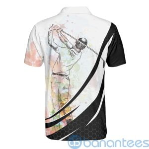 Watercolor Golf Polo Shirt Men's Golf Swing Golfer Polo Shirt Product Photo