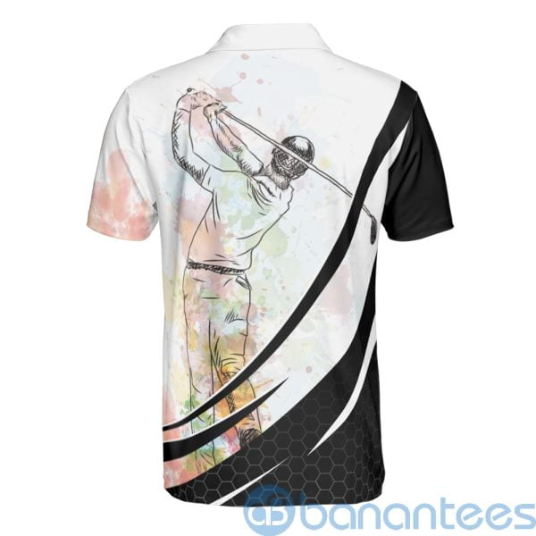 Watercolor Golf Polo Shirt Men's Golf Swing Golfer Polo Shirt Product Photo