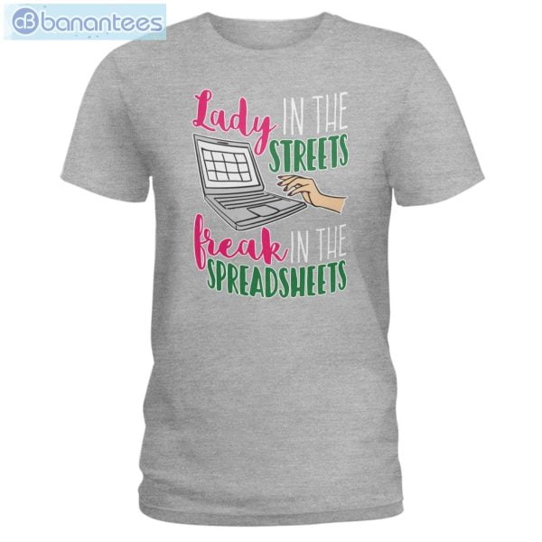 Accountant Lady In The Street But A Freak In A Spreadsheet T-Shirt Long Sleeve Tee Product Photo 3